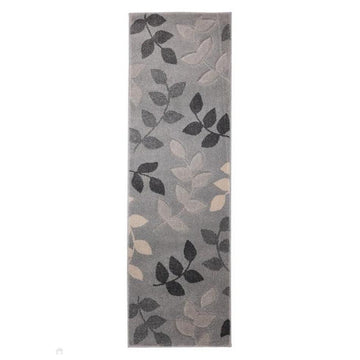 Newport Leaf Modern Floral Botanical Soft Carved Durable Short Pile Grey Runner-Melrose-Rug Love - The Most Loved Rug Store